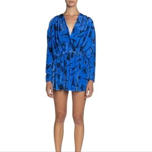 BalenciagaTourist-Print Stretch Velvet Romper